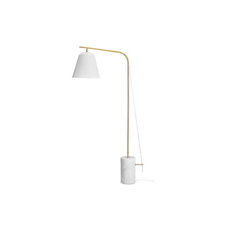Stehlampe Line Two aus Marmor, Messing und Aluminium in Weiß, 95×37,5×186 cm – Bild 1