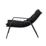 Boel Liegestuhl mit Hocker, Schwarz, Metall - ZEN ZONE Furniture