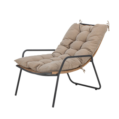 Boel Liegestuhl mit Hocker, Natur, Metall - ZEN ZONE Furniture