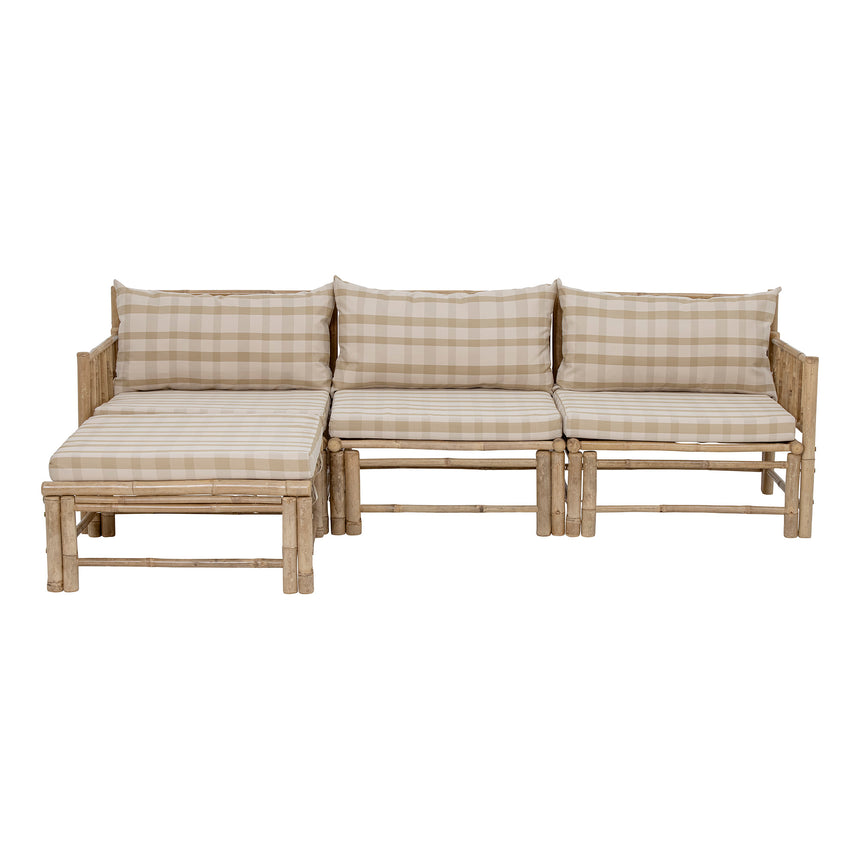 Korfu Modul-Sofa linke Ecke, Natur, Bambus - ZEN ZONE Furniture