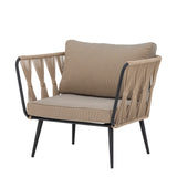 Pavone Loungesessel, Braun, Metall - ZEN ZONE Furniture