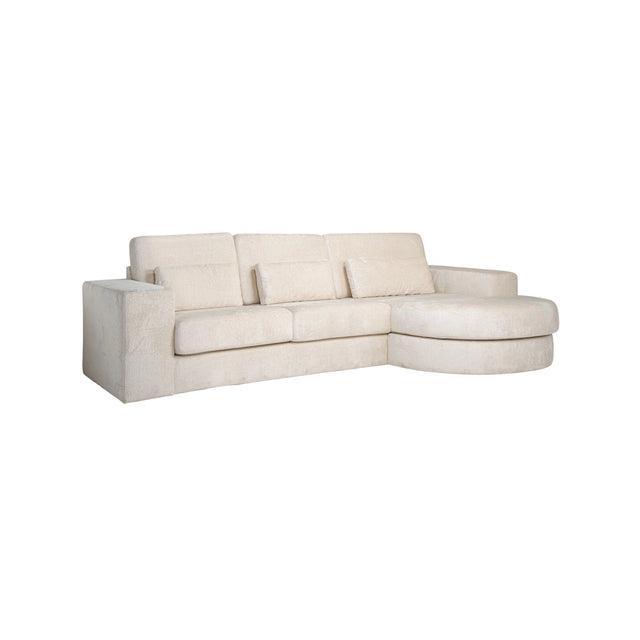2,5-Sitzer Sofa Felix mit runder Ottomane rechts in white chenille, 300x160x89 cm von Richmond Interiors – Bild 1