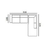 3-Sitzer Sofa Lund mit ottomane rechts in cream fusion, 318x225x80 cm von Richmond Interiors – Bild 4
