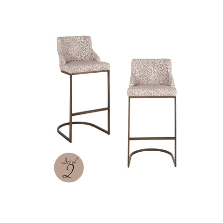 Barhocker Bolton in natural geo als 2er-Set, 48x48x103 cm von Richmond Interiors – Bild 1