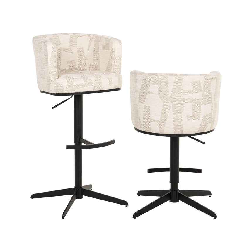 Barhocker Cheyenne in beige graffic, drehbar, 56x53x92 cm von Richmond Interiors – Bild 1