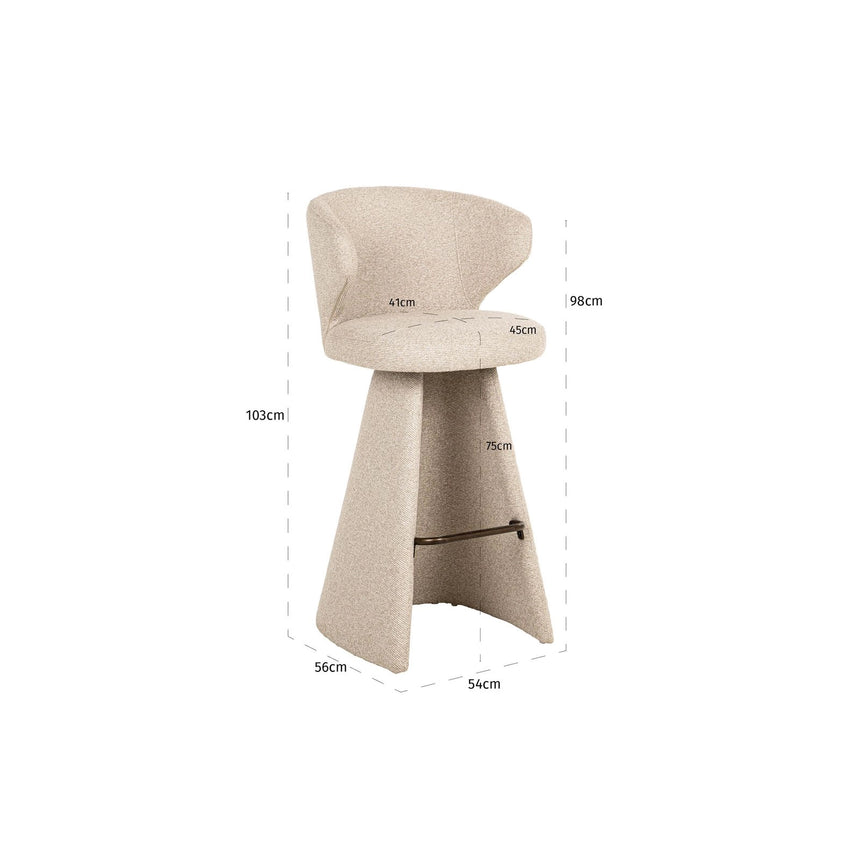 Barhocker Gatsbi in biscotti, 54x56x103 cm von Richmond Interiors – Bild 6