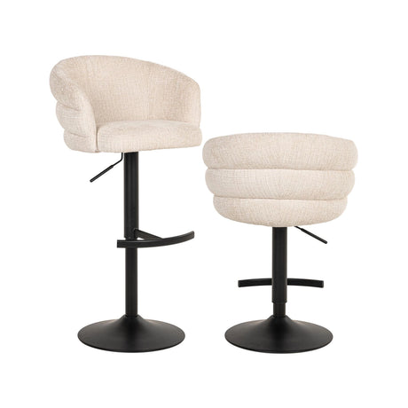 Barhocker Nikki in niagara beige, drehbar und flammhemmend, 59x58x85 cm von Richmond Interiors – Bild 1