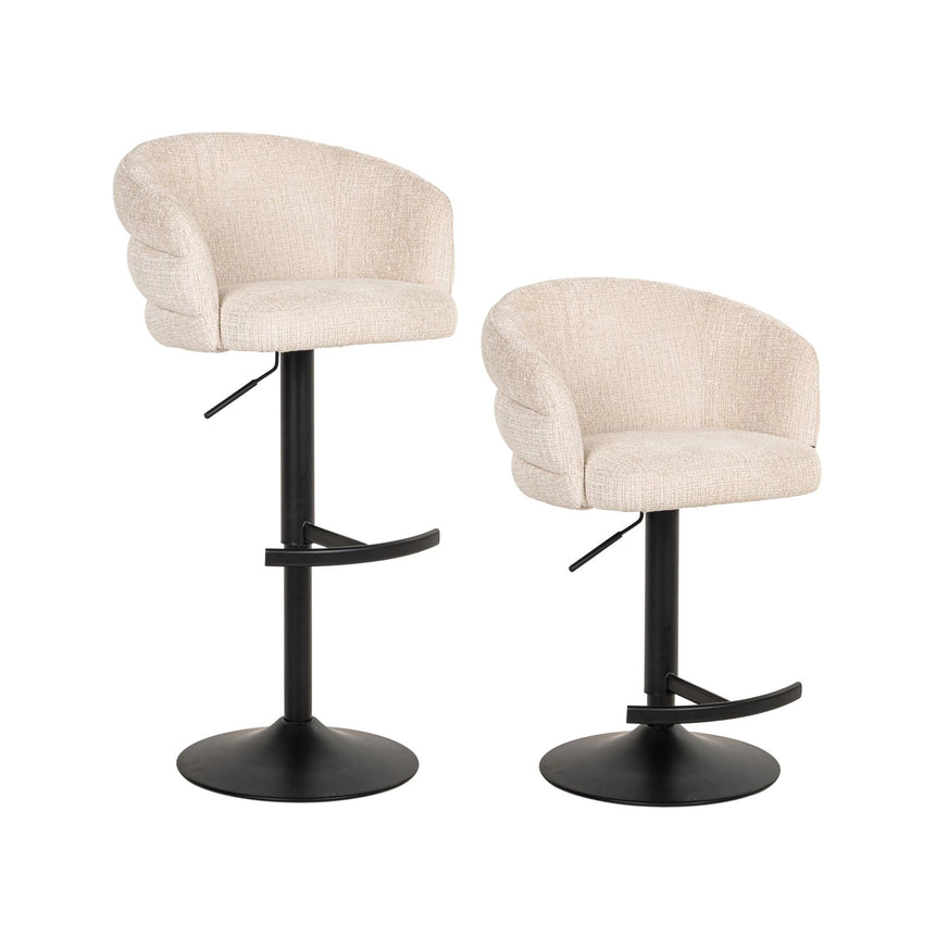 Barhocker Nikki in niagara beige, drehbar und flammhemmend, 59x58x85 cm von Richmond Interiors – Bild 2