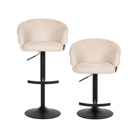 Barhocker Nikki in niagara beige, drehbar und flammhemmend, 59x58x85 cm von Richmond Interiors – Bild 5