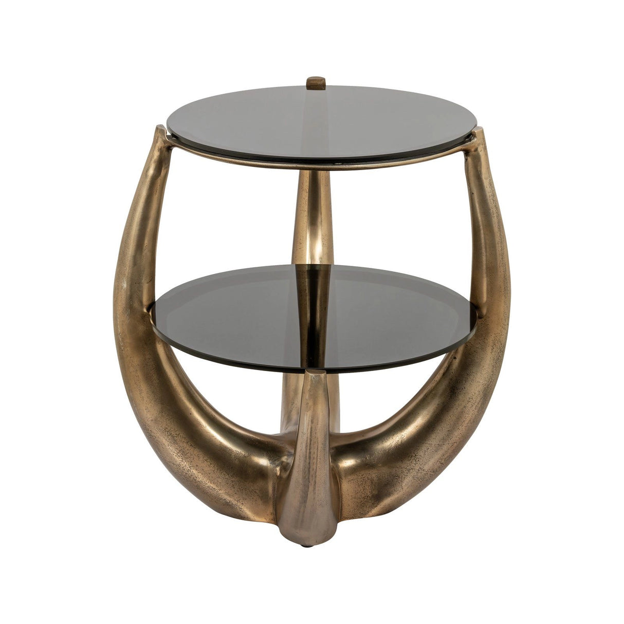 Beistelltisch Aida mit Glas in gold, 48x61x53 cm von Richmond Interiors – Bild 2