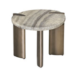 Beistelltisch Arcadia aus Travertin und Eisen in grau, 60x50x45 cm von Richmond Interiors – Bild 1