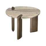 Beistelltisch Arcadia aus Travertin und Eisen in grau, 60x50x45 cm von Richmond Interiors – Bild 2