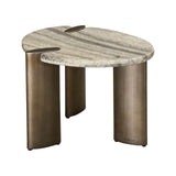 Beistelltisch Arcadia aus Travertin und Eisen in grau, 60x50x45 cm von Richmond Interiors – Bild 3