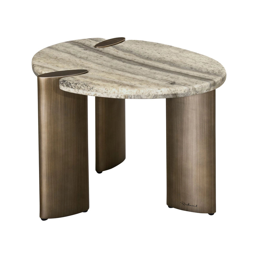 Beistelltisch Arcadia aus Travertin und Eisen in grau, 60x50x45 cm von Richmond Interiors – Bild 3