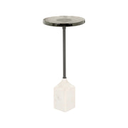 Beistelltisch Aurora aus Marmor mit Glas in weiß, 27x27x62 cm von Richmond Interiors – Produktbild 1