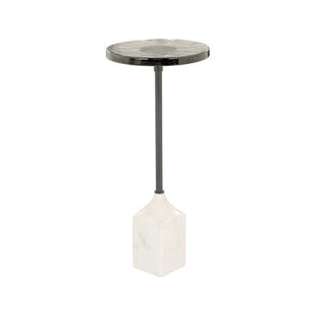 Beistelltisch Aurora aus Marmor mit Glas in weiß, 27x27x62 cm von Richmond Interiors – Produktbild 1