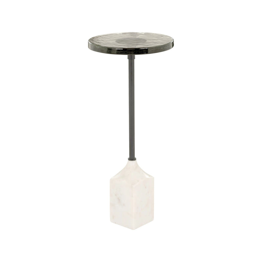 Beistelltisch Aurora aus Marmor mit Glas in weiß, 27x27x62 cm von Richmond Interiors – Produktbild 1