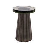 Beistelltisch Barwick aus Eisen und Gussglas in antikmessing, 35x35x50 cm von Richmond Interiors – Bild 1