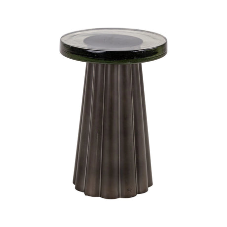 Beistelltisch Barwick aus Eisen und Gussglas in antikmessing, 35x35x50 cm von Richmond Interiors – Bild 1