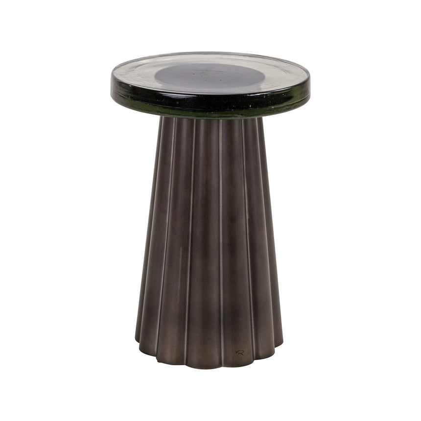 Beistelltisch Barwick aus Eisen und Gussglas in antikmessing, 35x35x50 cm von Richmond Interiors – Bild 1