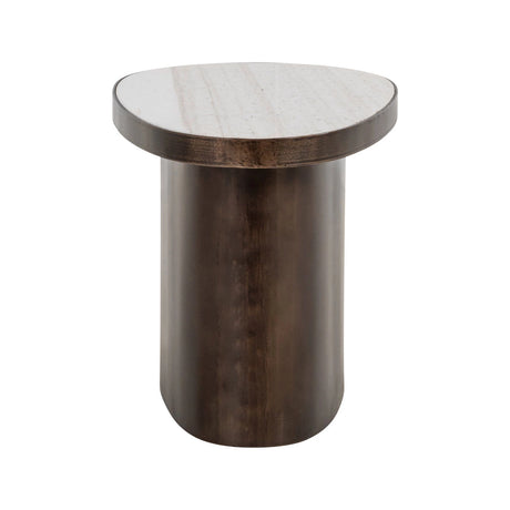 Beistelltisch Biloxi aus Morchana Marmor und Edelstahl in beige, 70x43,5x45 cm von Richmond Interiors – Bild 3