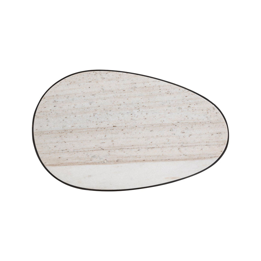 Beistelltisch Biloxi aus Morchana Marmor und Edelstahl in beige, 70x43,5x45 cm von Richmond Interiors – Bild 4