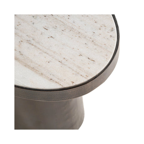 Beistelltisch Biloxi aus Morchana Marmor und Edelstahl in beige, 70x43,5x45 cm von Richmond Interiors – Bild 5