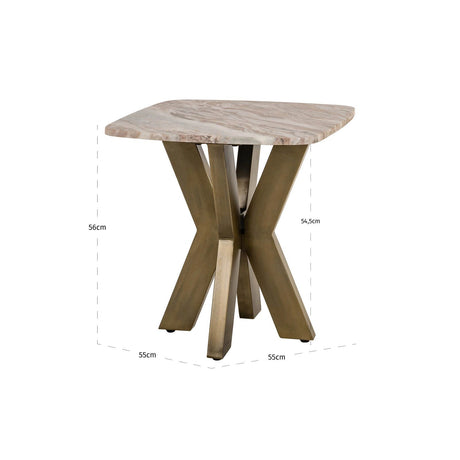 Beistelltisch Bottega aus Toronto-Marmor in Blush beige, 55x55x56 cm von Richmond Interiors – Produktbild 5