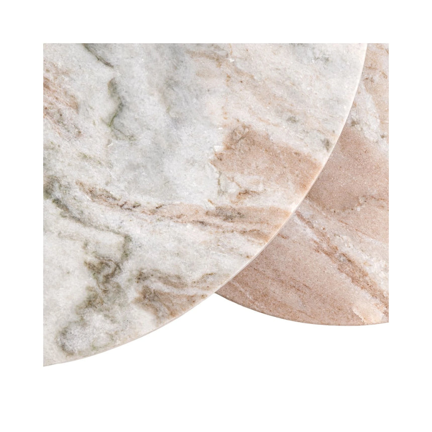 Beistelltisch Bottega aus Toronto-Marmor und Eisen in blush beige als 2er-Set, 45x45x58 cm von Richmond Interiors – Bild 5