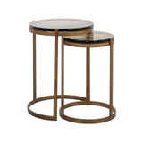 Beistelltisch Cleo mit Gussglas in gold 2er-Set von Richmond Interiors – Produktbild 1