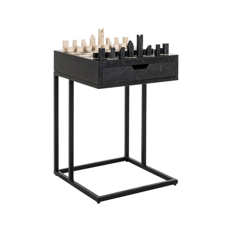 Beistelltisch Davos aus Dyna-Marmor in schwarz, 44x44x62 cm von Richmond Interiors – Produktbild 1