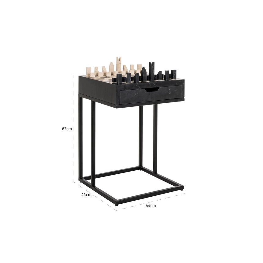 Beistelltisch Davos aus Dyna-Marmor in schwarz, 44x44x62 cm von Richmond Interiors – Produktbild 4