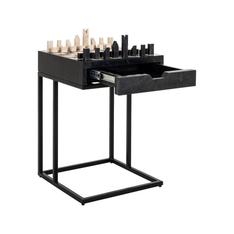 Beistelltisch Davos aus Dyna-Marmor in schwarz, 44x44x62 cm von Richmond Interiors – Produktbild 5