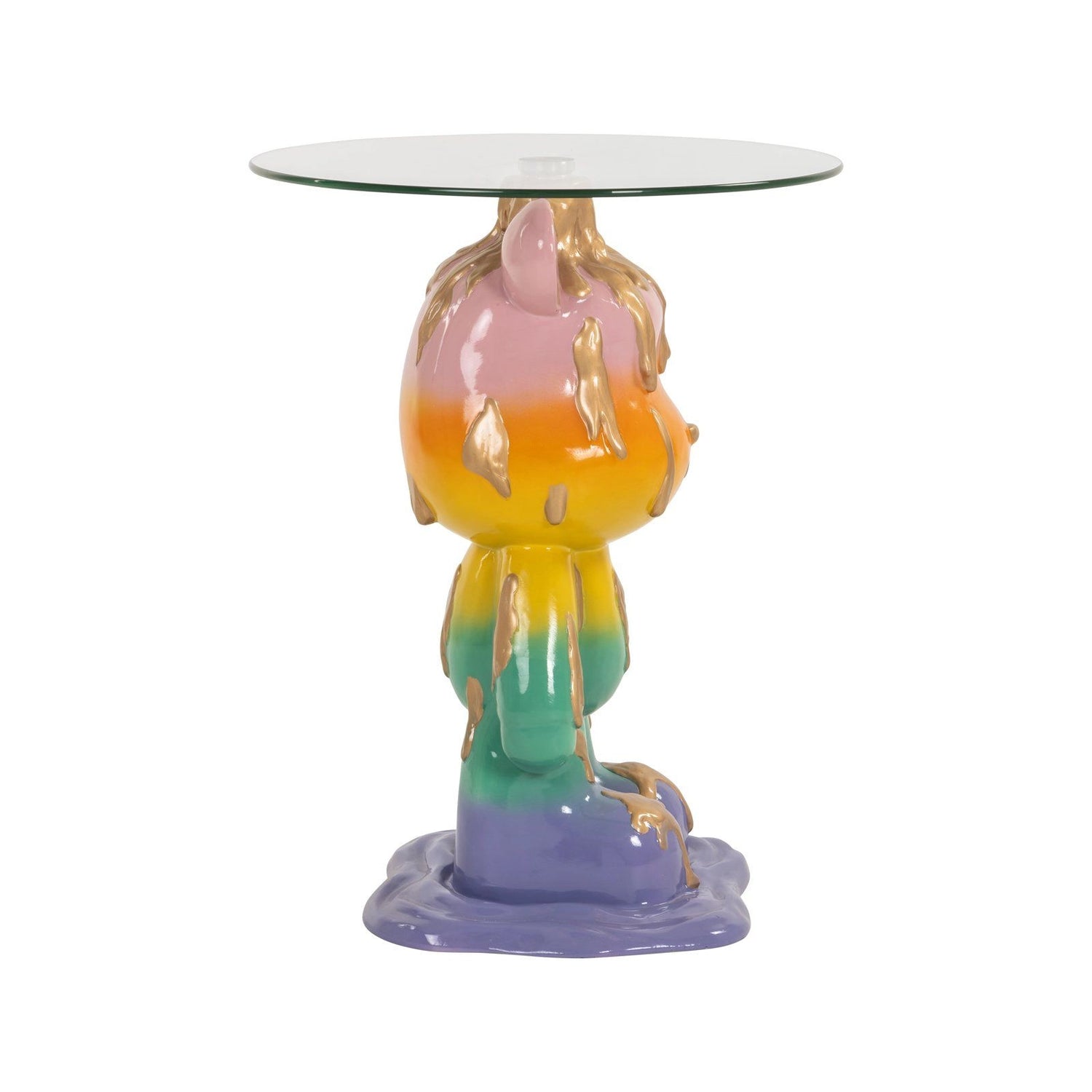 Beistelltisch Ebba mit Glas mehrfarbig, 48x48x62 cm