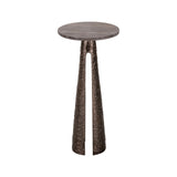 Beistelltisch Eldora aus Aluminium und Travertin in bronze, 30x30x63 cm von Richmond Interiors – Bild 1