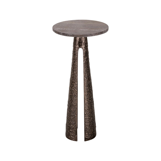 Beistelltisch Eldora aus Aluminium und Travertin in bronze, 30x30x63 cm von Richmond Interiors – Bild 1