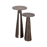 Beistelltisch Eldora aus Aluminium und Travertin in bronze, 30x30x63 cm von Richmond Interiors – Bild 7