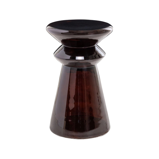 Beistelltisch Gordes aus Glas und Aluminium in braun, 33x33x52 cm von Richmond Interiors – Bild 1