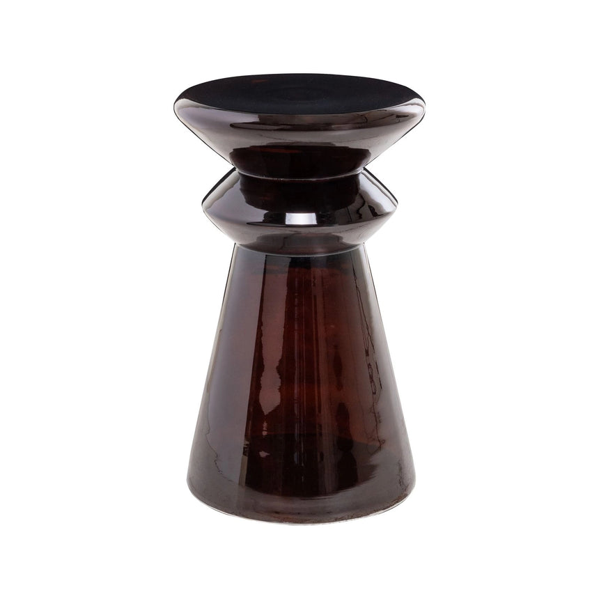 Beistelltisch Gordes aus Glas und Aluminium in braun, 33x33x52 cm von Richmond Interiors – Bild 1