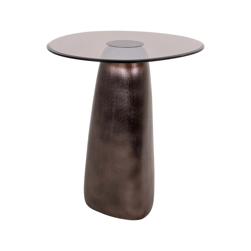Beistelltisch Hayden aus Aluminium und Sicherheitsglas in bronze, 57x55x58 cm von Richmond Interiors – Bild 1