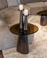Beistelltisch Hayden aus Aluminium und Sicherheitsglas in bronze, 57x55x58 cm von Richmond Interiors – Bild 2