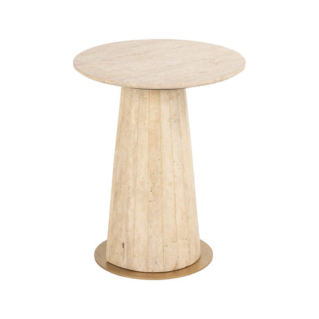 Beistelltisch Kibo aus Marmor und Travertin in beige, 45x45x57 cm von Richmond Interiors – Bild 1
