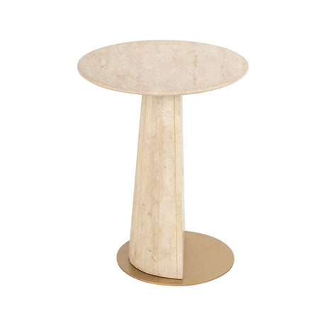 Beistelltisch Kibo aus Marmor und Travertin in beige, 45x45x57 cm von Richmond Interiors – Bild 2
