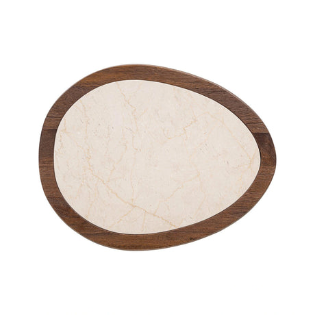 Beistelltisch Melrose aus Botticino-Marmor und Mangoholz in spicebrown, 50x39x51 cm von Richmond Interiors – Produktbild 4