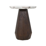 Beistelltisch Oberoy aus Toronto-Marmor und Mangoholz in Blush beige, 45x45x56 cm von Richmond Interiors – Produktbild 9