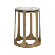 Beistelltisch Rixo mit Glas in gold, 37x37x52 cm von Richmond Interiors – Produktbild 1