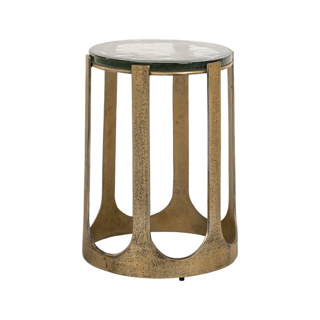 Beistelltisch Rixo mit Glas in gold, 37x37x52 cm von Richmond Interiors – Produktbild 1