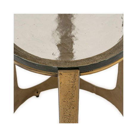 Beistelltisch Rixo mit Glas in gold, 37x37x52 cm von Richmond Interiors – Produktbild 3