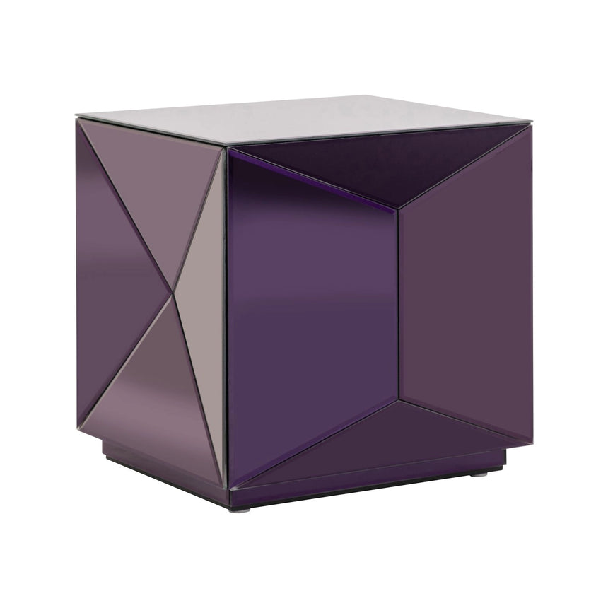 Beistelltisch Shifra aus Spiegelglas in lila, 39,5x39,5x40 cm von Richmond Interiors – Bild 1