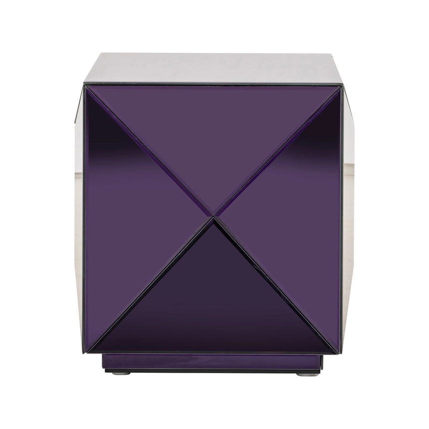 Beistelltisch Shifra aus Spiegelglas in lila, 39,5x39,5x40 cm von Richmond Interiors – Bild 4